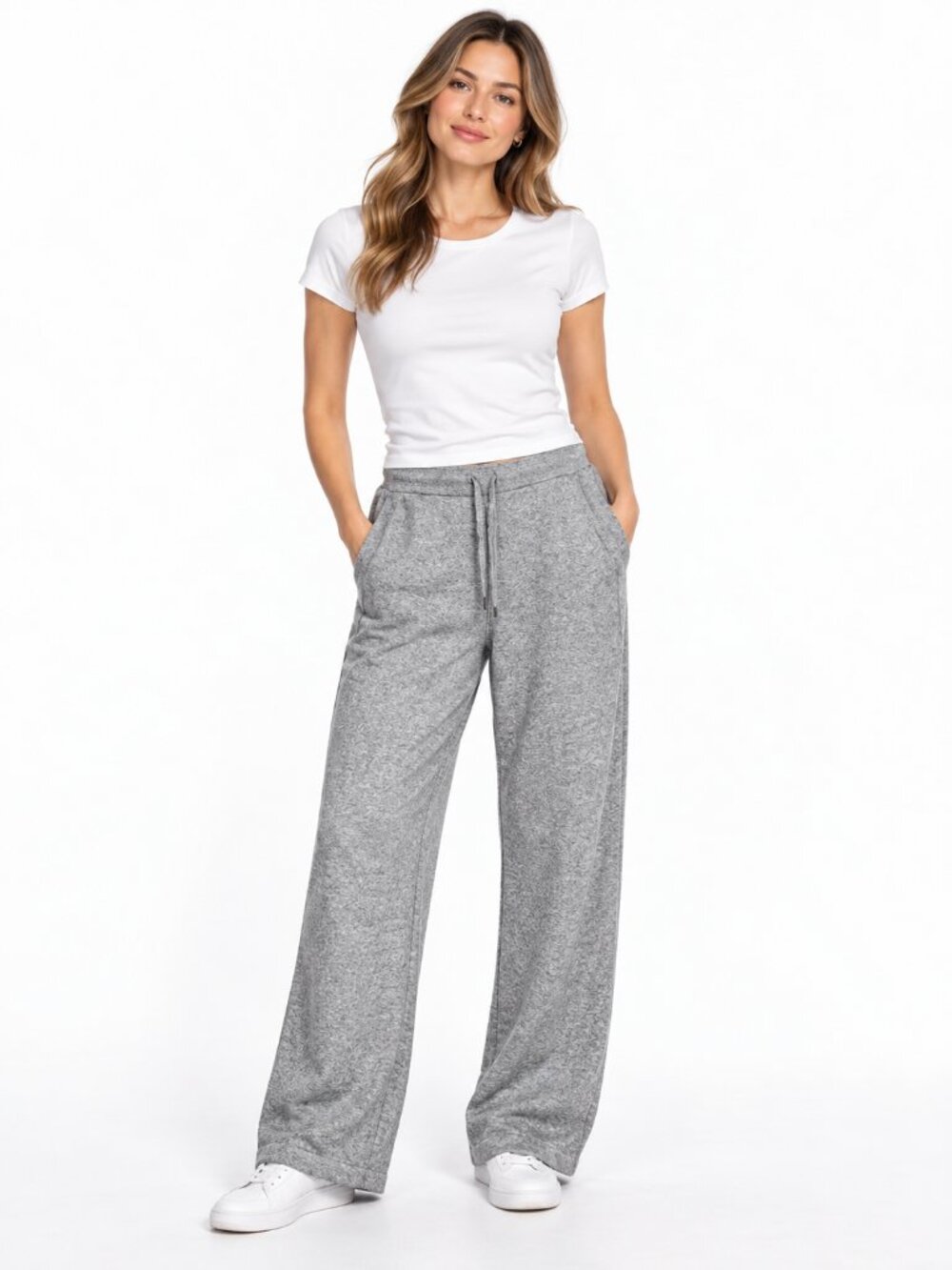 2/$30 Cozy Travel Gap Wide Leg Pants in Gray Size Medium